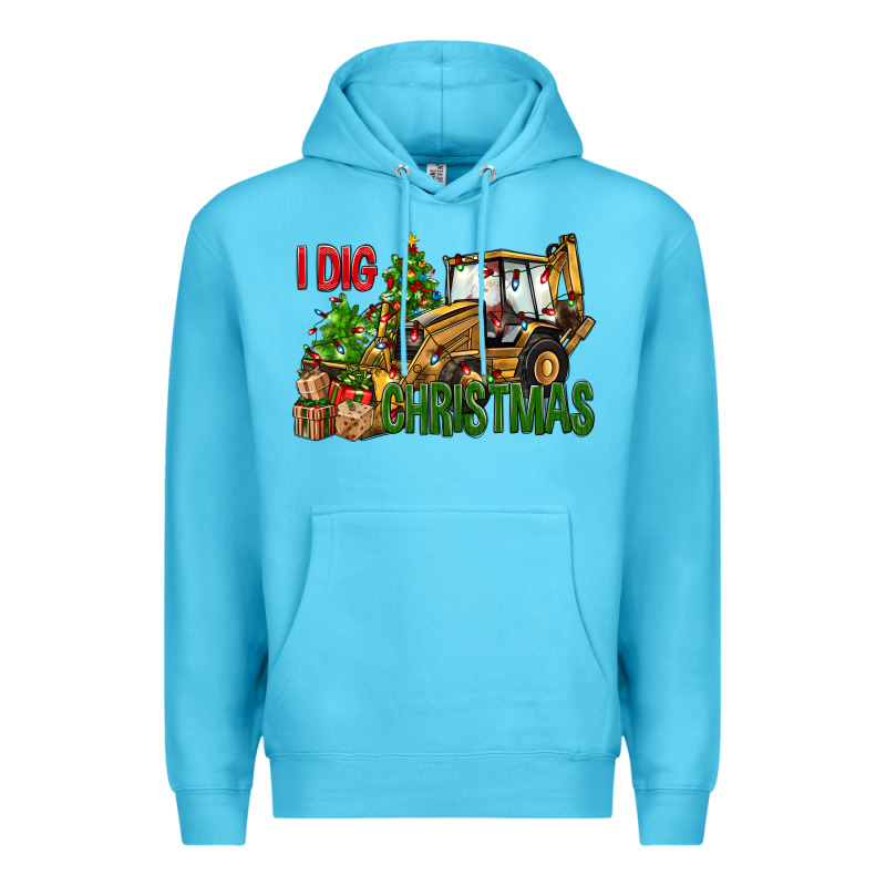 I Dig Christmas Backhoe Loader Premium Hoodie by BundleAndBundleShop | Teevron