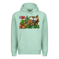 Seafoam I Dig Christmas Backhoe Loader Premium Hoodie - BundleAndBundleShop