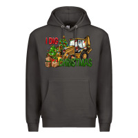 Smoke I Dig Christmas Backhoe Loader Premium Hoodie - BundleAndBundleShop