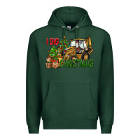 Sports Green I Dig Christmas Backhoe Loader Premium Hoodie - BundleAndBundleShop