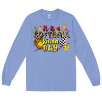 Colony Blue it is a softball kinda day Long Sleeve Tee - JahusDesignShop