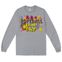 Heather Grey it is a softball kinda day Long Sleeve Tee - JahusDesignShop