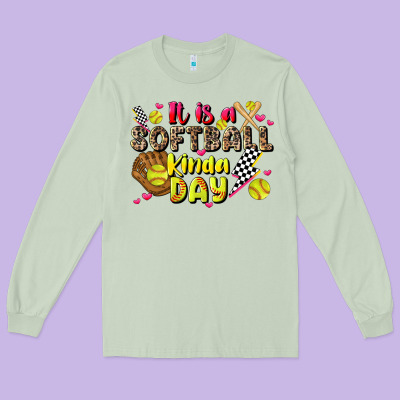 It Is A Softball Kinda Day Long Sleeve Tee Designed By Jahusdesignshop