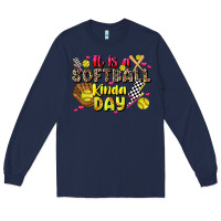 Navy it is a softball kinda day Long Sleeve Tee - JahusDesignShop