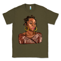 Army Green afro woman Classic Tee - AdoDesignShop