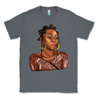 Charcoal Heather afro woman Classic Tee - AdoDesignShop