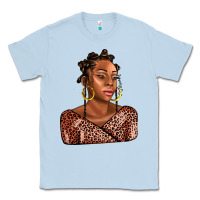 Dusty Blue afro woman Classic Tee - AdoDesignShop