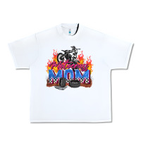White motocross mom Urban Heavy Tee - Zillion Design Studio