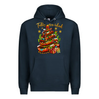 Navy Christmas Feliz Navidad Premium Hoodie - BundleAndBundleShop