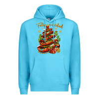 Ocean Blue Christmas Feliz Navidad Premium Hoodie - BundleAndBundleShop