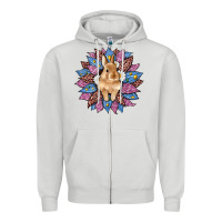 Dove Grey easter leopard bunny sunflower Zipper Hoodie - Artiststas