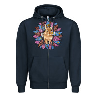 Navy easter leopard bunny sunflower Zipper Hoodie - Artiststas