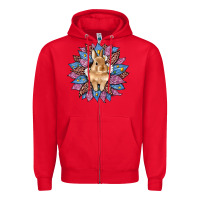 Red easter leopard bunny sunflower Zipper Hoodie - Artiststas