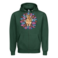 Sports Green easter leopard bunny sunflower Zipper Hoodie - Artiststas