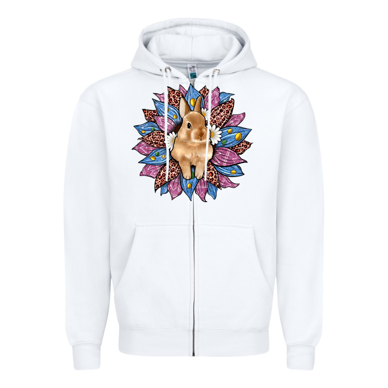 Easter Leopard Bunny Sunflower Zipper Hoodie by Artiststas | Teevron