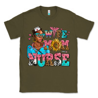 Army Green afro wife mom nurse Classic Tee - AdoDesignShop
