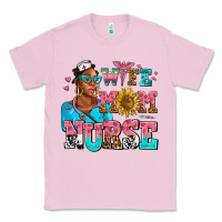 Bubblegum Pink afro wife mom nurse Classic Tee - AdoDesignShop
