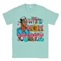 Seafoam afro wife mom nurse Classic Tee - AdoDesignShop