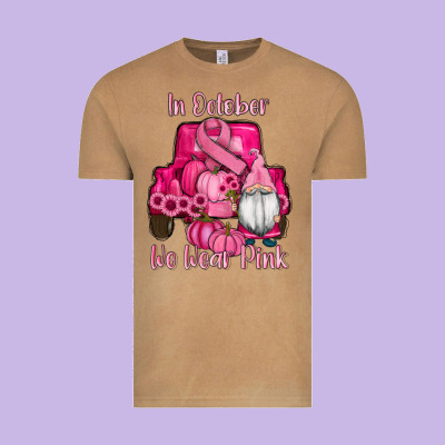 Breast Cancer Awareness Pink Truck Gnomes Vintage Tee Designed By Ranaportraitstore