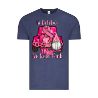 Vintage Denim breast cancer awareness pink truck gnomes Vintage Tee - RanaPortraitStore