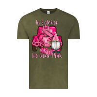 Vintage Olive breast cancer awareness pink truck gnomes Vintage Tee - RanaPortraitStore