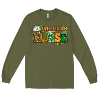 Army Green one lucky nurse Long Sleeve Tee - AdoDesignShop
