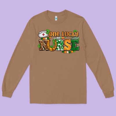 One Lucky Nurse Long Sleeve Tee Designed By Adodesignshop