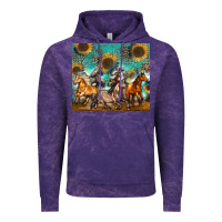 Cloud Purple western horses Vintage Hoodie - Zillion Design Studio