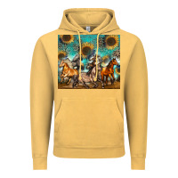 Vintage Mustard western horses Vintage Hoodie - Zillion Design Studio