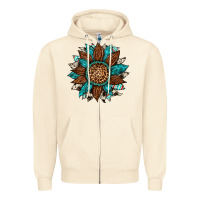 Sandshell gemstone cowhide leopard turquoise sunflower Zipper Hoodie - Artiststas
