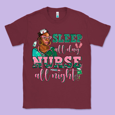 Afro  Nurse Sleep All Day Nurse All Night Classic Tee Designed By Adodesignshop
