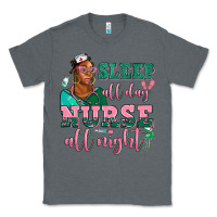Charcoal Heather afro  nurse sleep all day nurse all night Classic Tee - AdoDesignShop
