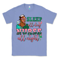 Colony Blue afro  nurse sleep all day nurse all night Classic Tee - AdoDesignShop