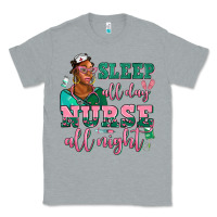 Heather Grey afro  nurse sleep all day nurse all night Classic Tee - AdoDesignShop