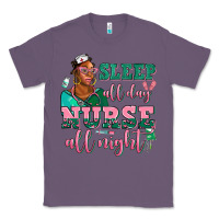 Lavender afro  nurse sleep all day nurse all night Classic Tee - AdoDesignShop