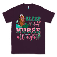 Plum afro  nurse sleep all day nurse all night Classic Tee - AdoDesignShop