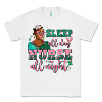 White afro  nurse sleep all day nurse all night Classic Tee - AdoDesignShop