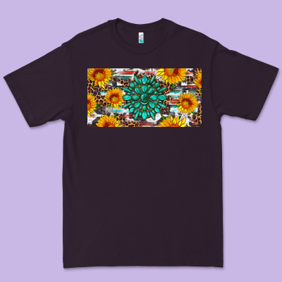Gemtone And Sunflowers License Plate Premium Tee Designed By Artiststas