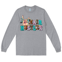 Heather Grey hair hustler Long Sleeve Tee - AdoDesignShop
