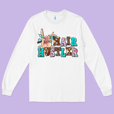 Hair Hustler Long Sleeve Tee Designed By Adodesignshop