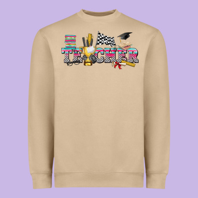 Race With Teacher Heavyweight Sweatshirt Designed By Texasbilliewilder