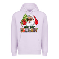 Lilac Don't Stop Believing Santa Premium Hoodie - BundleAndBundleShop