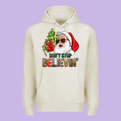 Don't Stop Believing Santa Premium Hoodie Designed By Bundleandbundleshop
