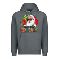 Rock Don't Stop Believing Santa Premium Hoodie - BundleAndBundleShop