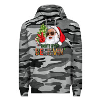 Slate Camo Don't Stop Believing Santa Premium Hoodie - BundleAndBundleShop