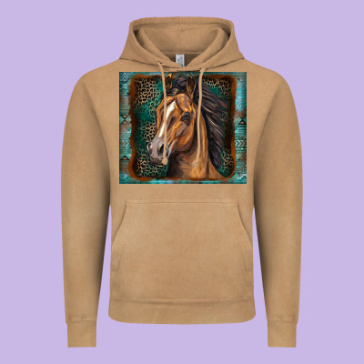 Western Horse Vintage Hoodie Designed By Zillion Design Studio