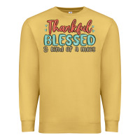 Antique Gold thankful blessed and kind of a mess Premium Sweatshirt - MaliasSmallBusiness