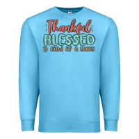 Ocean Blue thankful blessed and kind of a mess Premium Sweatshirt - MaliasSmallBusiness