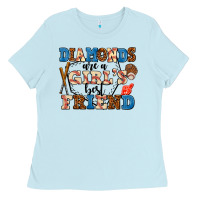 Baby Blue diamonds are a girl's best friend Ladies Tee - AdoDesignShop