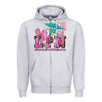 Heather Grey lpn licensed practical nurse Zipper Hoodie - AdoDesignShop